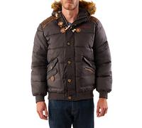 Geographical Norway Belphegore Men Distribrands - Chaqueta Hombres Impermeable - Grueso Abrigo Capucha Al Aire Libre Abrigo Piel - Chaquetas Invierno Acolchada Parka Ideal Hombre (Gris XXL)