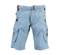Geographical Norway - Bermuda para hombre con numerosos bolsillos y cinturón, modelo Peanut, disponible en 15 colores (talla S a XXXL) azul celeste XXL