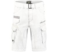 Geographical Norway Bermuda Shorts Parasol Men, Color:White, Size Pants:L