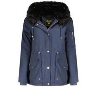 Geographical Norway Boldina Lady - Chaqueta Mujer Cálida Esqui - Abrigo Para Mujeres Con Capucha Sintética - Parka Elegante A Prueba De Viento - Otono Invierno Primavera (Marino M)