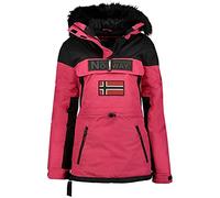 Geographical Norway Bruna Lady - Parka cálida para mujer - Abrigo grueso con capucha para exterior - Chaqueta cálida para invierno - Forro exterior para mujer (Fucsia, L)