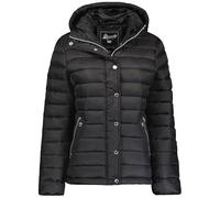 Geographical Norway Bubulle Lady - Chaqueta Mujer Cálida Esqui - Abrigo Para Mujeres Con Capucha Sintética - Parka Elegante A Prueba De Viento - Otono Invierno Primavera (Negro XL)