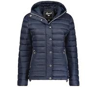 Geographical Norway Bubulle Lady - Chaqueta Mujer Cálida Esqui - Abrigo Para Mujeres Con Capucha Sintética - Parka Elegante A Prueba De Viento - Otono Invierno Primavera (Marino L)