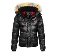 Geographical Norway Bugs Lady - Chaqueta Mujer Cálida Esqui - Abrigo Para Mujeres Con Capucha Sintética - Parka Elegante A Prueba De Viento - Otono Invierno Primavera (Negro M)