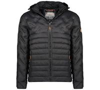 Geographical Norway Burator Men - Chaqueta Para Hombre Acolchada Otoño Invierno con Capucha - Abrigo largo Cortavientos De Manga Larga - Casaco Elegante Hombres Ski (Negro 3XL)