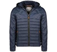Geographical Norway Burator Men - Chaqueta Para Hombre Acolchada Otoño Invierno con Capucha - Abrigo largo Cortavientos De Manga Larga - Casaco Elegante Hombres Ski (Azul Marino XL)