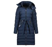 Geographical Norway Cabima Lady - Chaqueta Mujer Cálida Esqui - Abrigo Para Mujeres Con Capucha Sintética - Parka Elegante A Prueba De Viento - Otono Invierno Primavera (Azul Marino M)