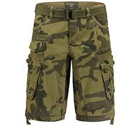 Geographical Norway Cargo Shorts Bermuda Shorts with Belt Short Hunter in Bundle with UD Bandana, Kakicamo 2, M