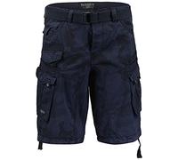 Geographical Norway Cargo Shorts Bermuda Shorts with Belt Shorts Hunter in Bundle with UD Bandana - Navy, 3XL