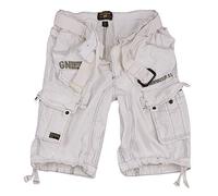 Geographical Norway Cargo Shorts Bermuda Shorts with Belt Shorts Hunter in Bundle with UD Bandana - White, M
