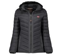 Geographical Norway CARLITI HOOD Mujer - Plumífero de invierno grueso con capucha - Cazadora impermeable caliente, chaqueta acolchada estilo urbano y confort para gran frío, Negro , XL