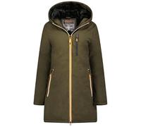 Geographical Norway Cassim Lady - Chaqueta Mujer Cálida Esqui - Abrigo Para Mujeres Con Capucha Sintética - Parka Elegante A Prueba De Viento - Otono Invierno Primavera (Caqui XL)