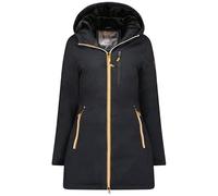 Geographical Norway Cassim Lady - Chaqueta Mujer Cálida Esqui - Abrigo Para Mujeres Con Capucha Sintética - Parka Elegante A Prueba De Viento - Otono Invierno Primavera (Azul Marino L)