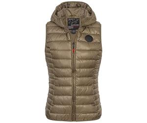 Geographical Norway Chaleco acolchado con capucha de transición otoño invierno Chaleco cortavientos, gris, XXL