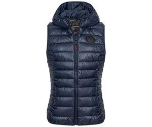 Geographical Norway Chaleco acolchado con capucha de transición otoño invierno Chaleco cortavientos, azul marino, XL