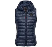Geographical Norway Chaleco acolchado de entretiempo otoño invierno chaleco cortavientos chaleco con capucha, azul marino, XL