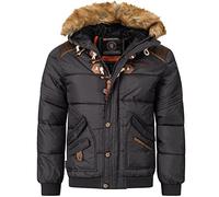 Geographical Norway Chaqueta acolchada de invierno para hombre - Anorak cálido con forro - Chaqueta de esquí y snowboard para exteriores para invierno/otoño en pack con gorro UD, L