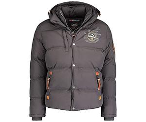 Geographical Norway Chaqueta acolchada de invierno para hombre - Anorak cálido con forro - Chaqueta para esquiar y hacer snowboard al aire libre para el invierno/otoño en paquete con gorro UD, M