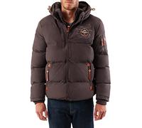 Geographical Norway - Chaqueta acolchada de invierno para hombre, con capucha (Gris, L)