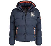 Geographical Norway - Chaqueta acolchada de invierno para hombre, con capucha (Marino, XXL)
