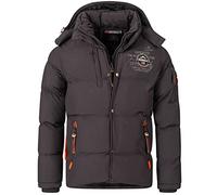 Geographical Norway Chaqueta acolchada para hombre - Chaqueta de invierno - Forro cálido Anorak - Outdoor SKI Snowboard Chaqueta para invierno/otoño en paquete con gorro UD, Verv Dark Grey, M
