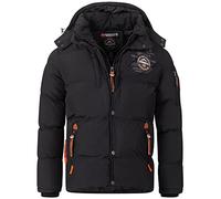 Geographical Norway Chaqueta acolchada para hombre - Chaqueta de invierno - Forro cálido Anorak - Outdoor SKI Snowboard Chaqueta para invierno/otoño en paquete con gorro UD, Verv Black, XXXL