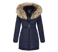 Geographical Norway Beautiful - Abrigo para Mujer, Parka - Chaqueta polar, para invierno, larga, azul marino, S