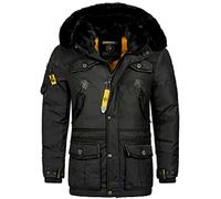 Geographical Norway Chaqueta de invierno cálida para hombre, parka de lujo ACORE, anorak de esquí, abrigo de invierno, FVS Production H-H, Negro , S