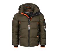 Geographical Norway Chaqueta de invierno para hombre, parka acolchada, forro cálido, exterior, nueva, acolchada, PUFFER FvS Production FVS PUFFER JACKE, caqui, 3XL