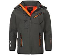 Geographical Norway - Chaqueta de softshell funcional para hombre, resistente al agua, incluye gorro urbandreamz Gris oscuro Ro. S