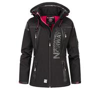 Geographical Norway - Chaqueta para mujer con capucha desmontable, Softshell, Tassion, para exteriores Negro M