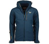 Geographical Norway Chaqueta para hombre - Chaqueta cortavientos con capucha - Chaqueta funcional Softshell, azul, S