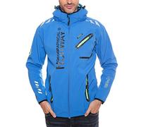 Geographical Norway - Chaqueta Rainman Turbo-Dry para hombre con tejido softshell y capucha azul XXXL
