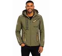 Geographical Norway Chaqueta Softshell Hombre Royaudb Dsitribrands Production Impermeable Cortaviento con Capucha para Exterior Rutas Senderismo Esquí Invierno Otoño Primavera (Caqui Naranja XXL)