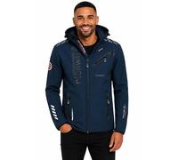 Geographical Norway Chaqueta Softshell Hombre Royaudb Dsitribrands Production Impermeable Cortaviento con Capucha para Exterior Rutas Senderismo Esquí Invierno Otoño Primavera (Marino Negro 4XL)