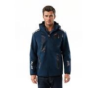 Geographical Norway Chaqueta Softshell Hombre Royaudb Dsitribrands Production Impermeable Cortaviento con Capucha para Exterior Rutas Senderismo Esquí Invierno Otoño Primavera (Marino Negro L)