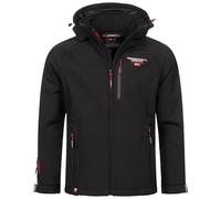 Geographical Norway Chaqueta softshell para hombre, otoño e invierno, para lluvia y exterior, entretiempo FVS Production H-H, Negro , XXL