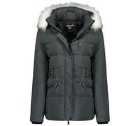 Geographical Norway Chester Lady - Chaqueta Mujer Cálida Esqui - Abrigo Para Mujeres Con Capucha Sintética - Parka Elegante A Prueba De Viento - Otono Invierno Primavera (Gris Oscuro M)