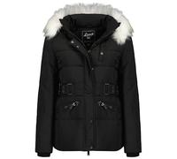Geographical Norway Chester Lady - Chaqueta Mujer Cálida Esqui - Abrigo Para Mujeres Con Capucha Sintética - Parka Elegante A Prueba De Viento - Otono Invierno Primavera (Negro XL)