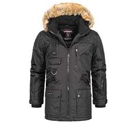 Geographical Norway Chirac Men Distribrands - Chaqueta Larga Resistente Para Hombre - Abrigo Estilo Forro Diseno Aislante - Cazadora De Viento - Bolsillo Botones
