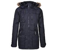 Geographical Norway Chirac Men Distribrands - Chaqueta Larga Resistente Para Hombre - Abrigo Estilo Forro Diseno Aislante - Cazadora De Viento - Bolsillo Botones