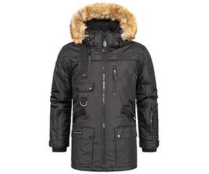 Geographical Norway Chirac Men Distribrands - Chaqueta Larga Resistente Para Hombre - Abrigo Estilo Forro Diseno Aislante - Cazadora De Viento - Bolsillo Botones