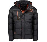 Geographical Norway Citerner Men - Abrigo cálido acolchado para hombre - Abrigo cálido forro invierno para hombre - Chaqueta cortavientos de manga larga - Relleno calidad tejido ligero (Negro, M)