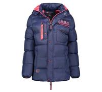 Geographical Norway Citernier Lady - Chaqueta Mujer Cálida Esqui - Abrigo Para Mujeres Con Capucha Sintética - Parka Elegante A Prueba De Viento - Otono Invierno Primavera (Azul Marino L)