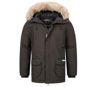 Geographical Norway Claude Men - Chaqueta Para Hombre Acolchada Otoño Invierno con Capucha - Abrigo largo Cortavientos De Manga Larga - Casaco Elegante Hombres Ski (Caqui XL)