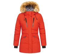 Geographical Norway Crown Lady - Chaqueta Mujer Cálida Esqui - Abrigo Para Mujeres Con Capucha Sintética - Parka Elegante A Prueba De Viento - Otono Invierno Primavera (Rojo M)