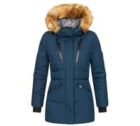 Geographical Norway Crown Lady - Chaqueta Mujer Cálida Esqui - Abrigo Para Mujeres Con Capucha Sintética - Parka Elegante A Prueba De Viento - Otono Invierno Primavera (Marino M)