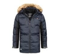 Geographical Norway Danone Men - Chaqueta de plumón caliente para hombre, con forro cálido para invierno, manga larga, relleno de calidad, azul marino, S