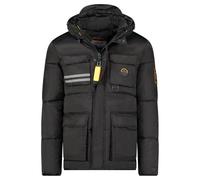 Geographical Norway Dolbary Men Parka larga cálida para hombre otoño invierno - Abrigo impermeable deperlant - Chaqueta con capucha de piel al aire libre - Chaqueta a prueba de viento - Hombres (negro
