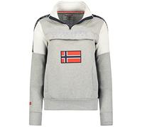 Geographical Norway Fagostino Lady - Sudadera de Mujer Capucha Bolsillos Canguro - Sudaderas Mujer Casual Manga Larga cálida (Gris_Claro M Talla 2)